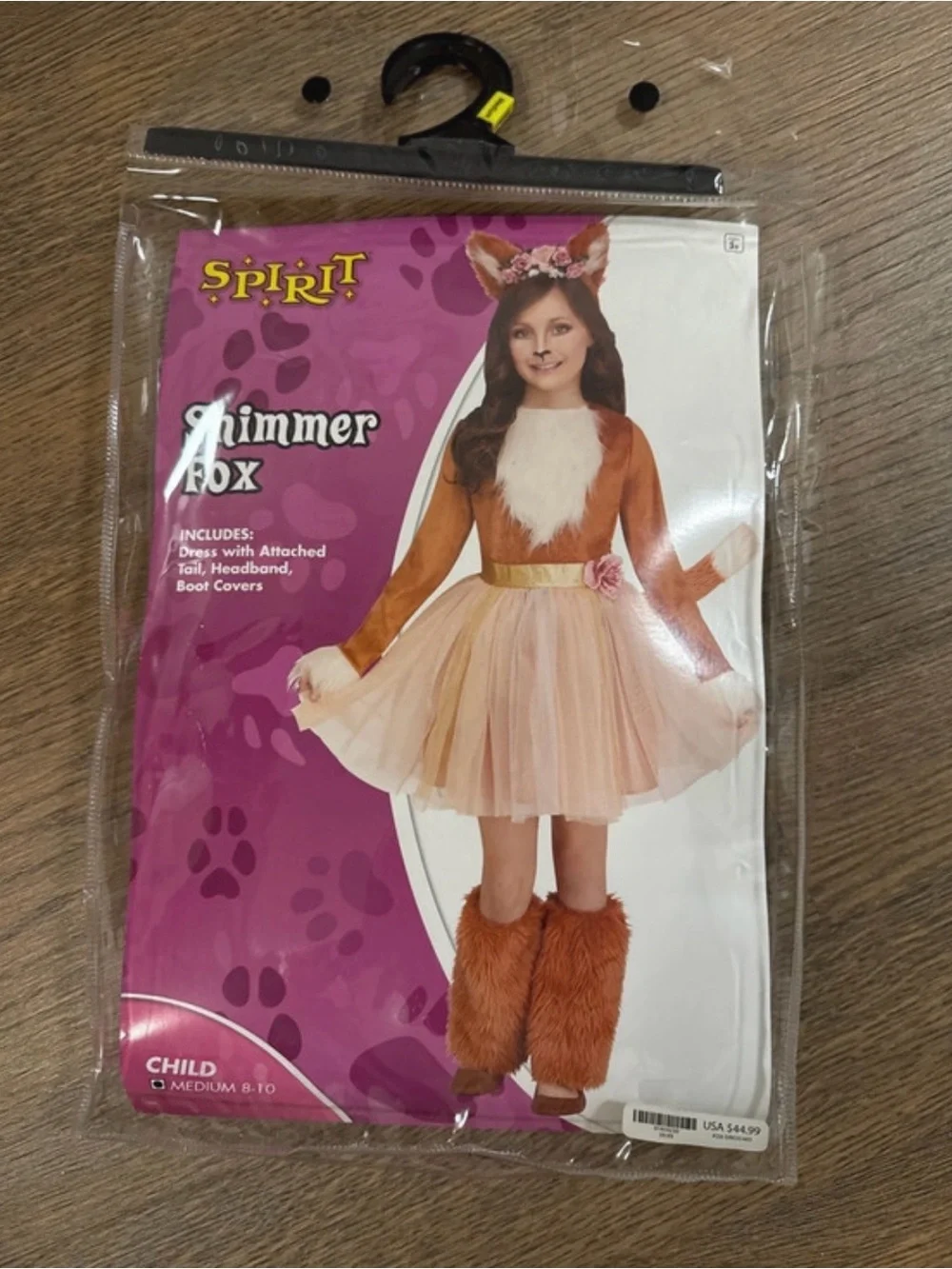 Shimmer Fox girls Halloween Costume - Brown & Cream size M 8/10